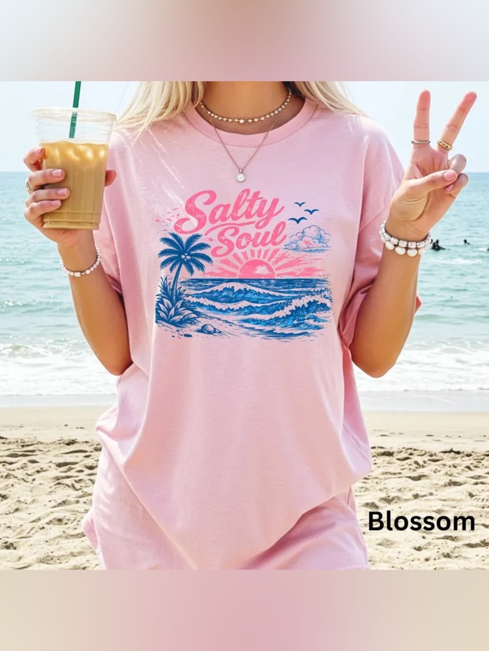 Salty Soul Shirt, Beach T-Shirt, Ocean Summer Graphic Tee, Beachy Aesthetic Tee